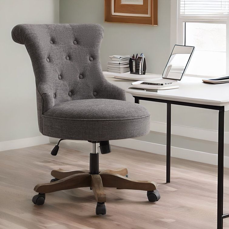 Lark Manor Asyra Swivel Linen Task Chair Reviews Wayfair